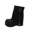 Small thick-soled heightening Martin boots women's new autumn sweet and cool wind big-headed trouser boots medium tube short boots