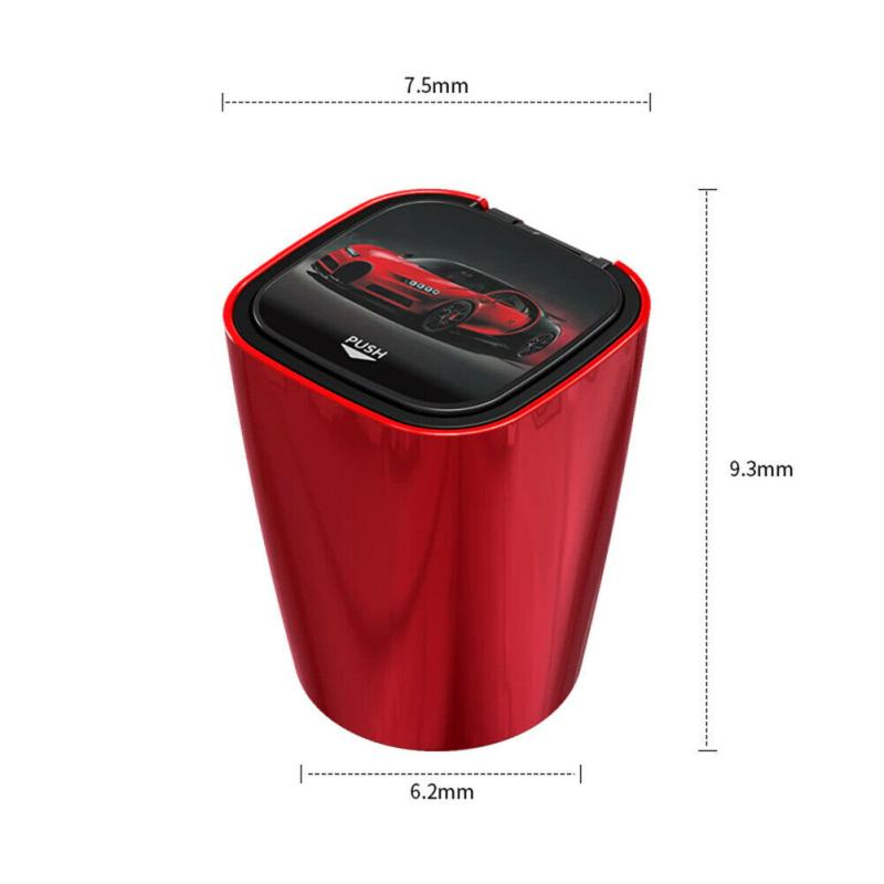 Portable Car Ashtray Double Inner Box With Led Lighting Trash Car Interior Supplies