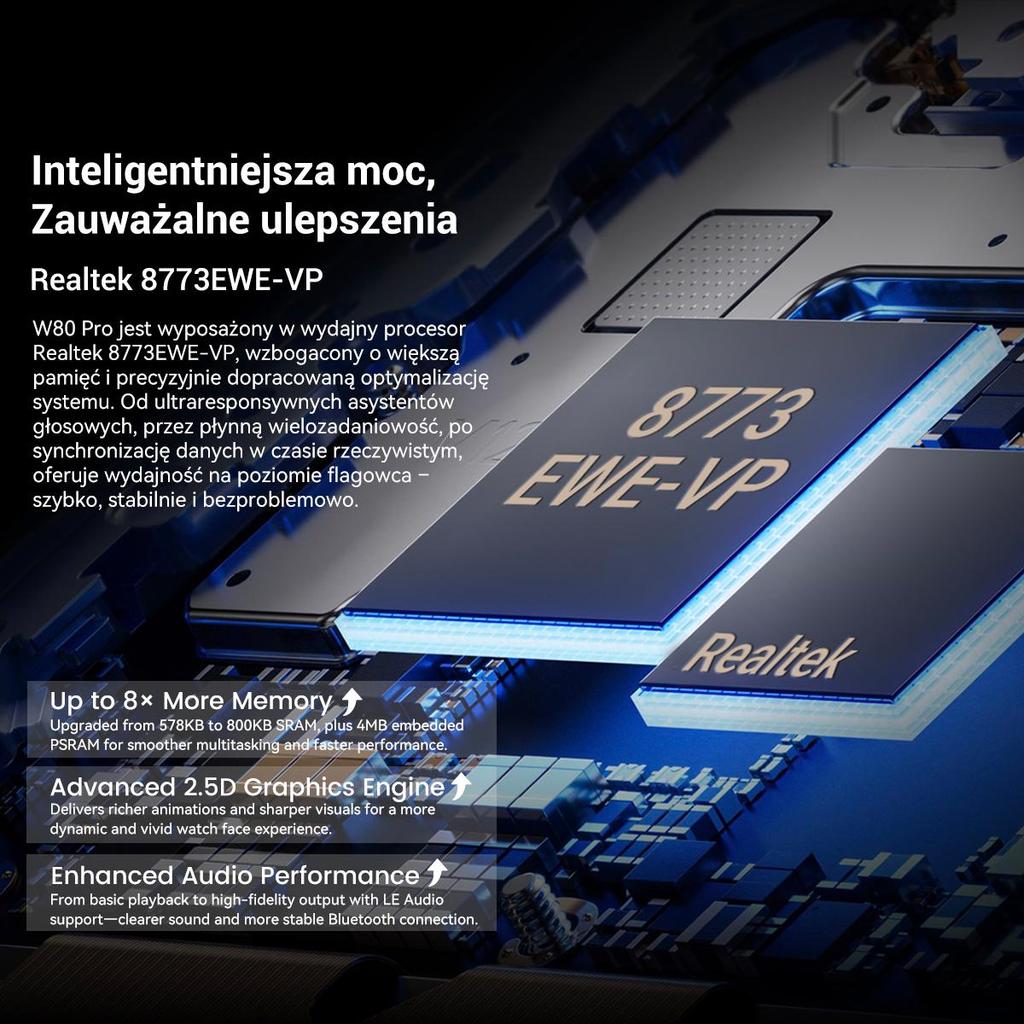 Blackview W80 Pro Outdoor Smart Watch, 1.91" Screen, 950mAh Battery, GPS, 100+ Sports Modes