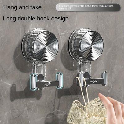 1pc Punch-Free Suction Hook Strong Vacuum Wall Mounted Hook For Kitchen And Bathroom Reusable