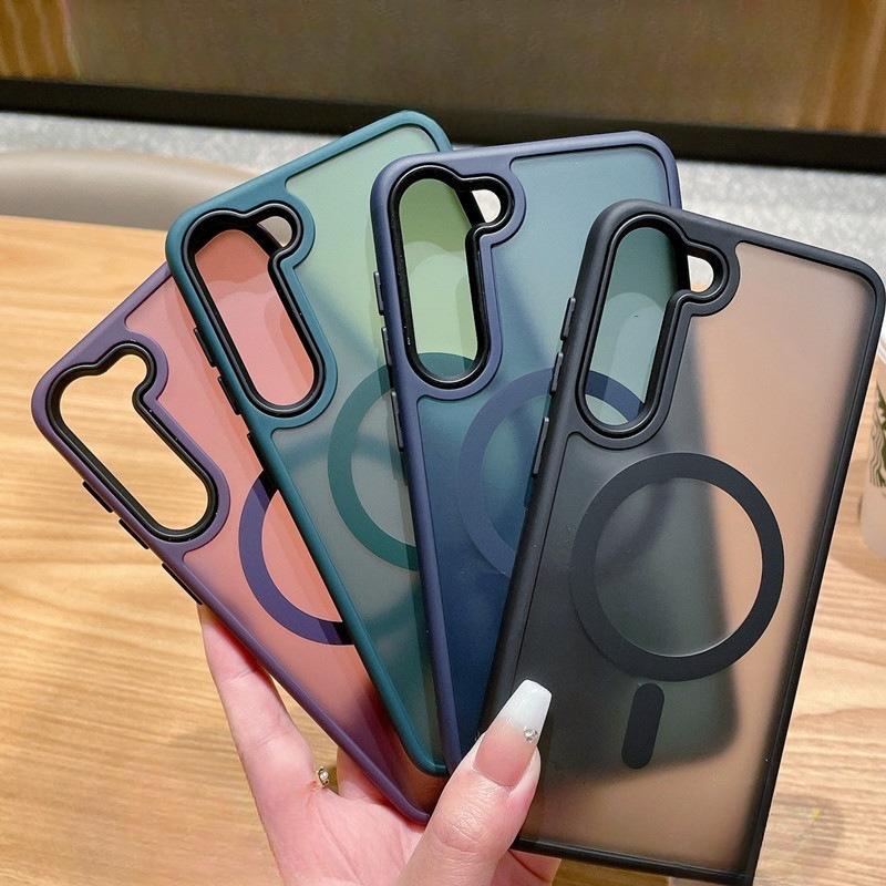Soft Color Skin sensitive Magnetic Suction Suitable for Samsung S24ultra Mobile Phone Case Wireless Charging S25plus Matte Protective Case
