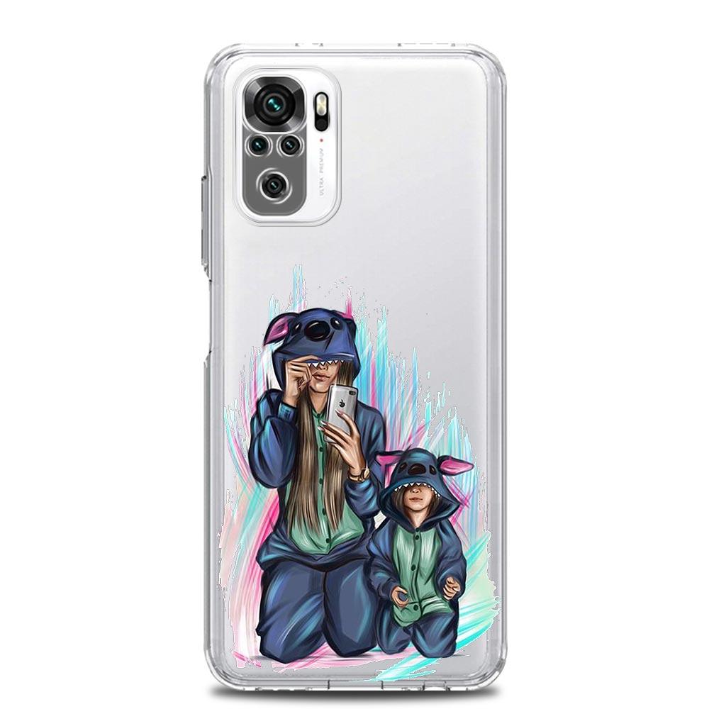 Queen Hair Baby Mom Girl Square Clear Soft Phone Case For Xiaomi Redmi Note 12 11 9S 9 8 10 Pro+ 7 8T 9C 9A 8A K40 Gaming Cover