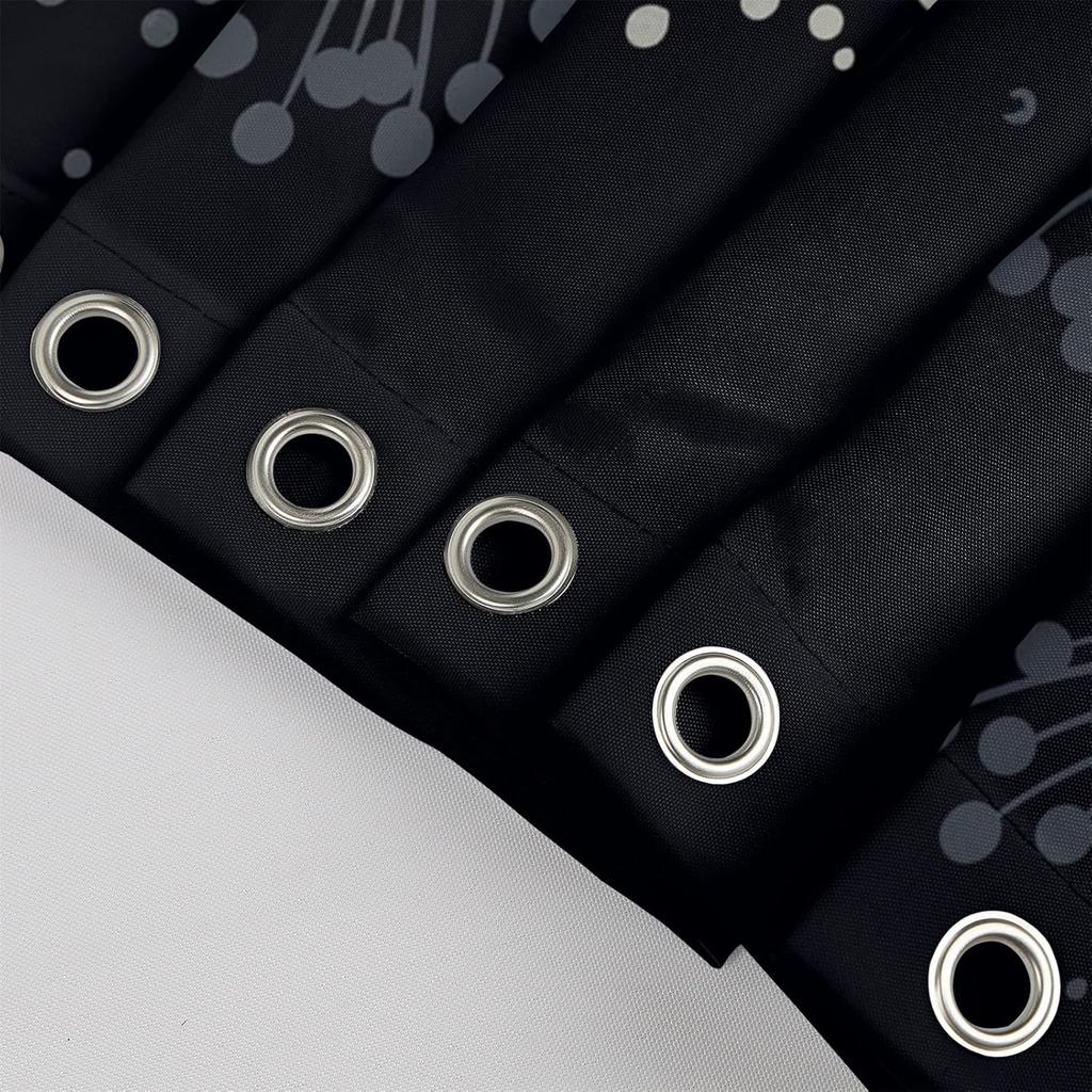 Renaiss Black and White Dandelion Shower Curtain Abstract Cute Floral Pattern Shower Curtain for Bathroom Art Painting Firework Design Shower