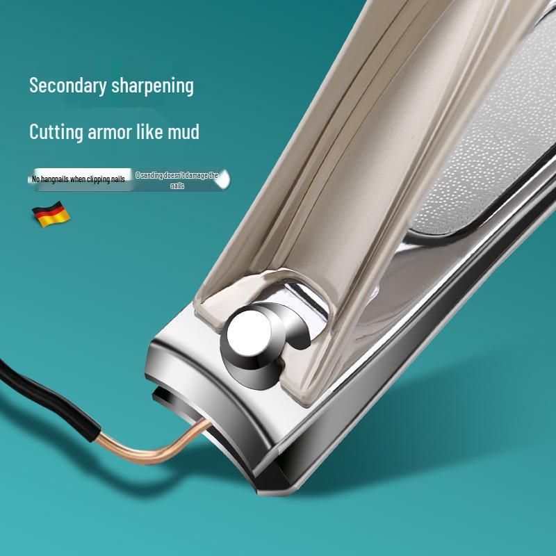 Nagelknipser-Set mit ausziehbarem Lederetui - Enthält große flache und abgewinkelte Knipser, tragbares und spritzgeschütztes Design