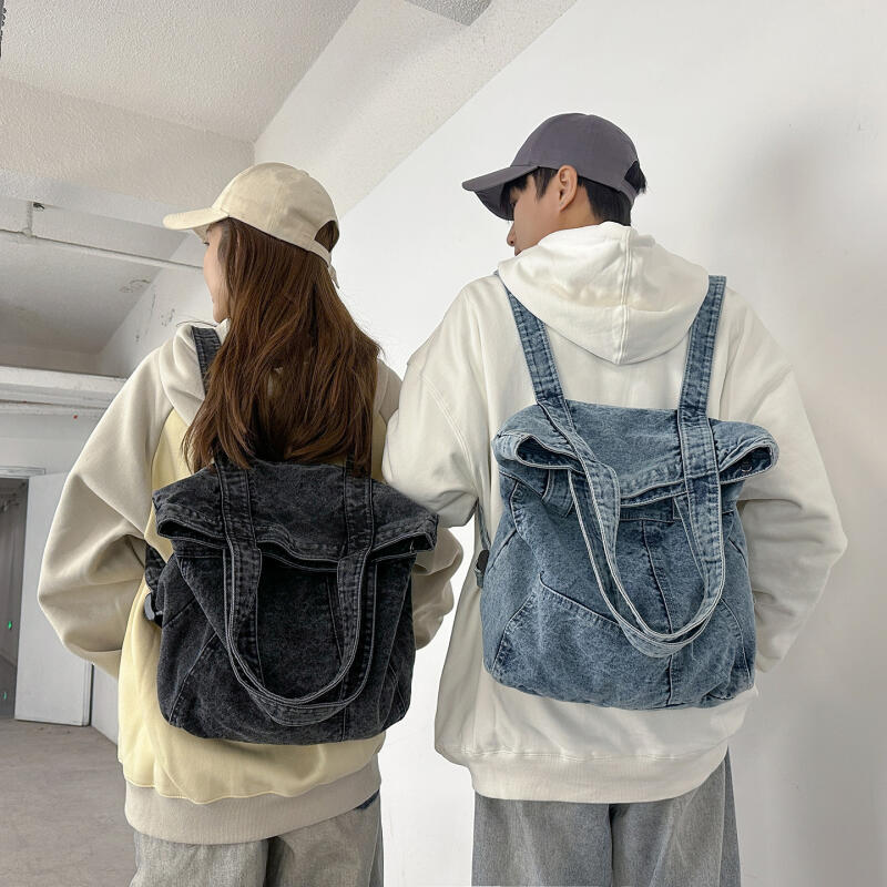 Denim Tote Bag Women's Large Capacity Commuter Handbag