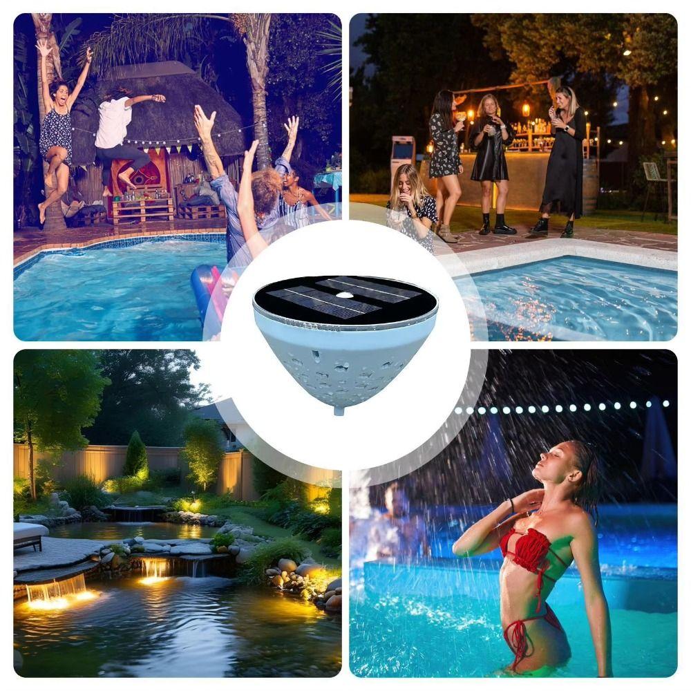 Waterproof Solar Floating Pool Lights Hollowed Out Dynamic Solar Lights Bathtub