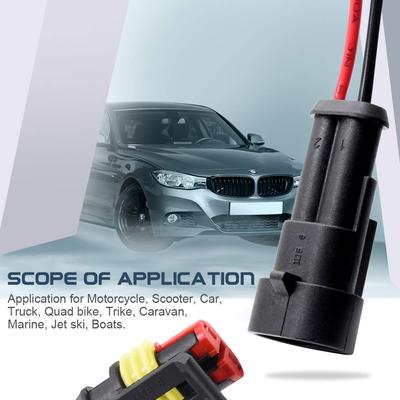 5/10sets 2/3 Pin Way Connector Waterproof Connectors Male & Female Way 16 AWG Wire For Car Truck Boat And Other Wire Connections