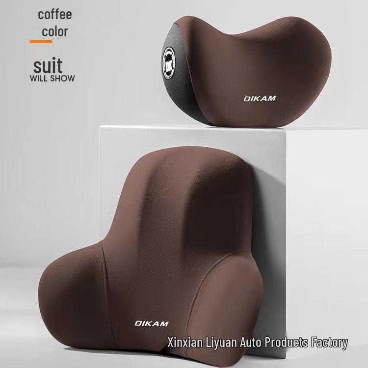Car Neck and Lumbar Support Set - Headrest and Waist Cushions for Drivers