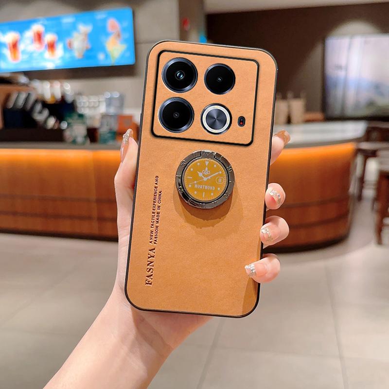 

Для чехла Infinix Note 40 Pro Чехол для телефона с магнитным кольцом-держателем для автомобиля Для Infinix Note 40 40Pro Ударопрочная кожаная задняя крышка для камеры Infinix Note40Pro 5G