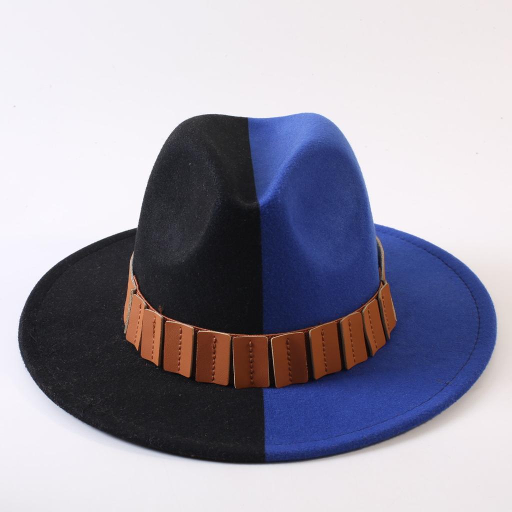 Popular European and American Classic Double-color Wide-brimmed Top Hat Men's and Women's Fashion OL Style Cowboy Hat Jazz Hat