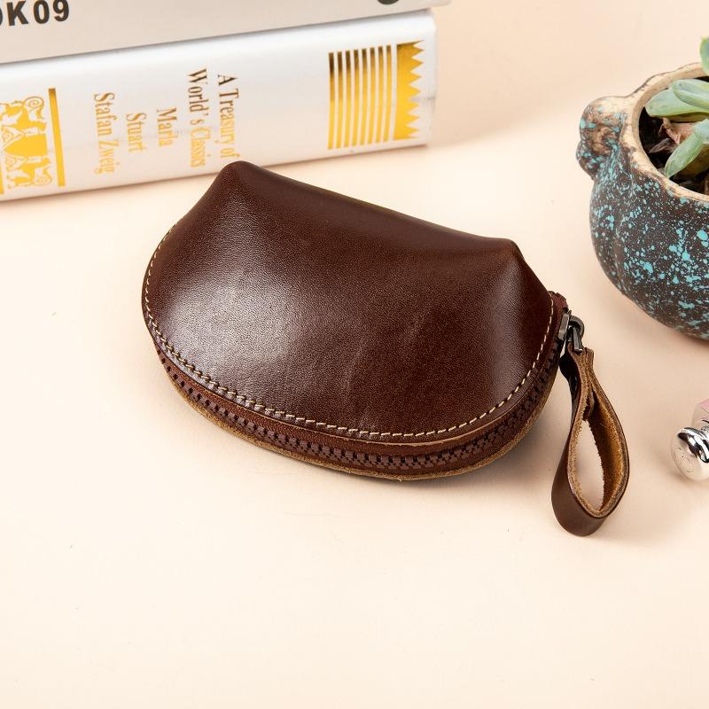 Cute Mini Leather Small Coin Purse High-end Sense First Layer Cowhide Coin Storage Bag Pendant Key Card Case