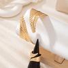 2PCS Geometric Crossing Leaves Cuff Bangles Ring for Women Holiday Fashionable Retro Metal Opening Bracelet Ring Zircon Set