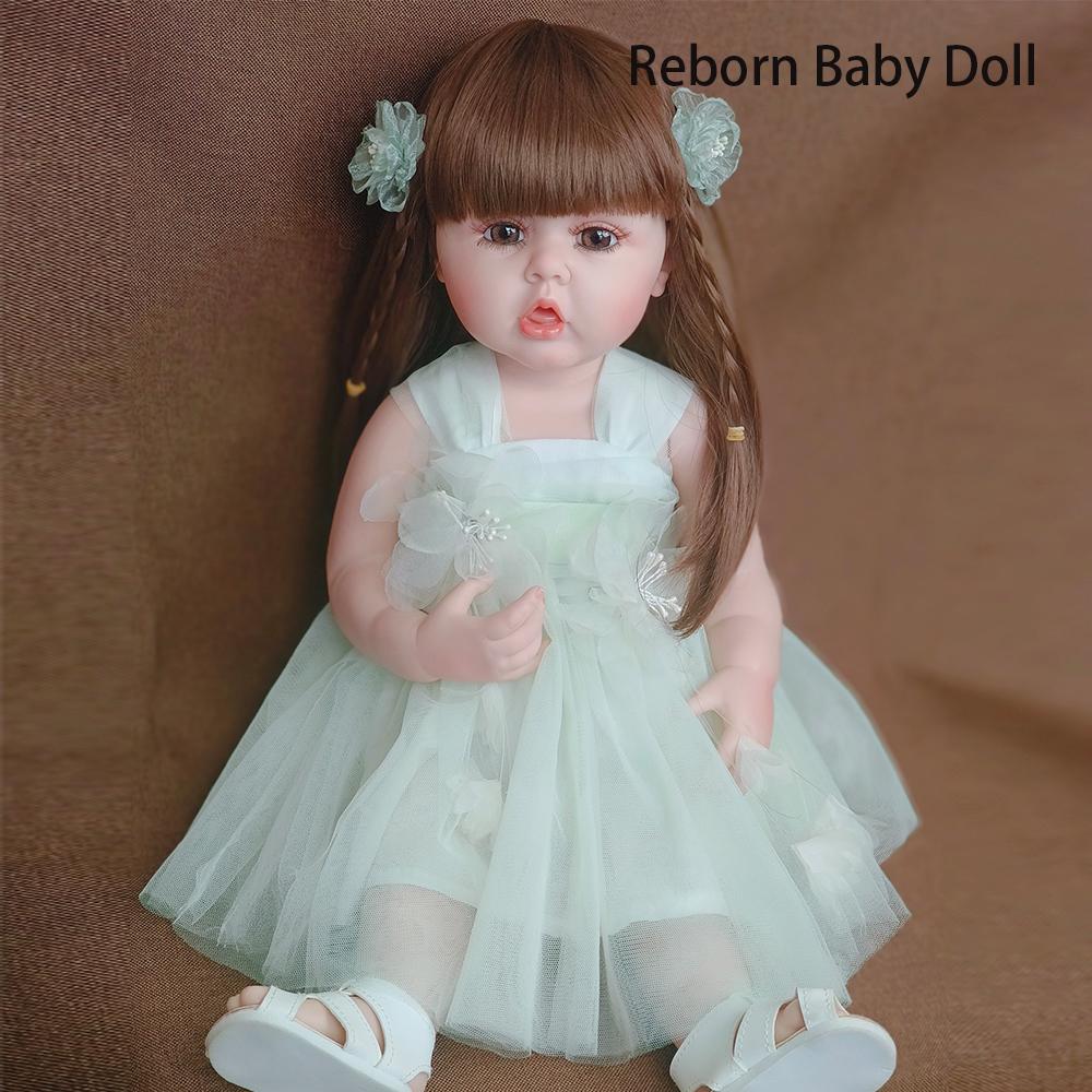 

55 см Reborn Baby реалистичная кукла для девочек, полностью мягкое силиконовое тело, принцесса для малышей, Bebe, подарок на день рождения, игрушка 55cm