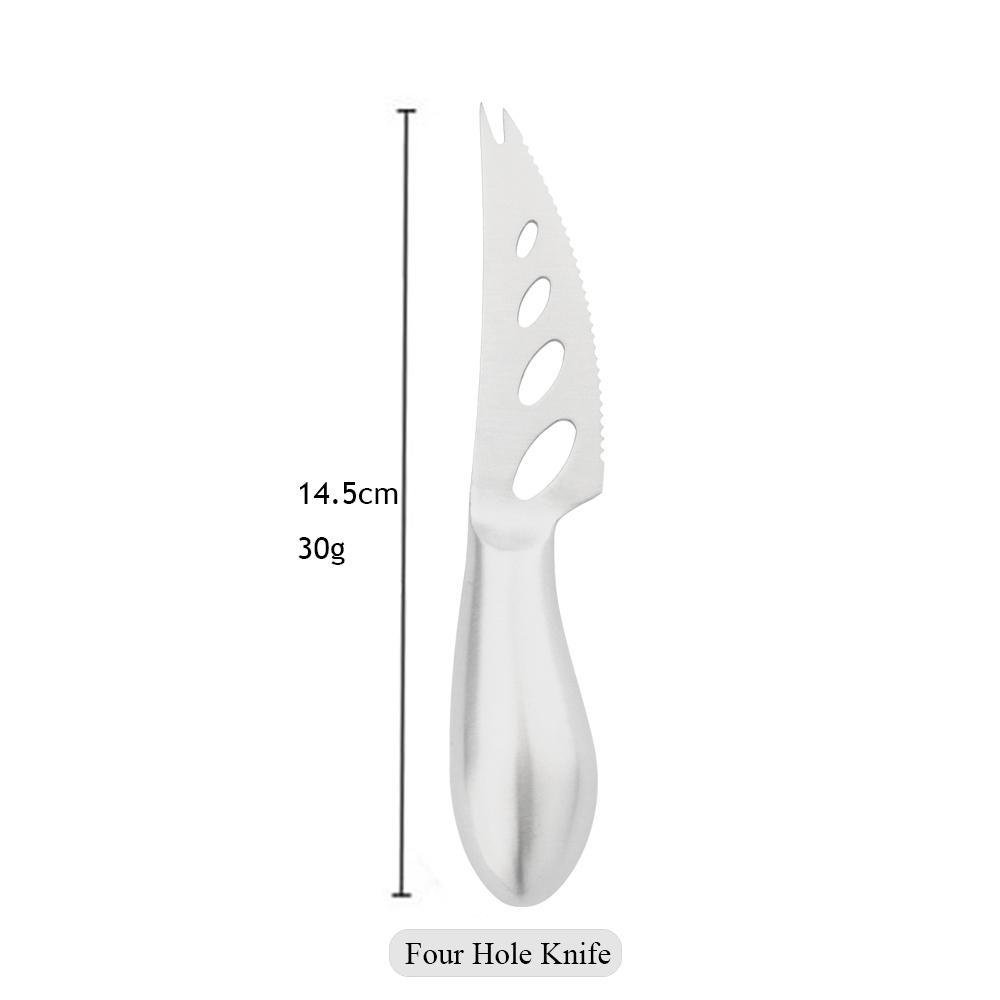 

1 шт. серебряный нож для сыра, матовый ретро-стиль, инструменты для выпечки, многофункциональные столовые приборы из нержавеющей стали для сыра, кухонные гаджеты Four hole knife