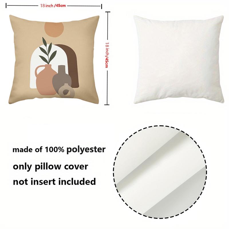 Vase And Plant Pattern Decorative Cushion Covers Polyester Pillowcase, Sofa Decorative Cushion Cov Headboard Pillow