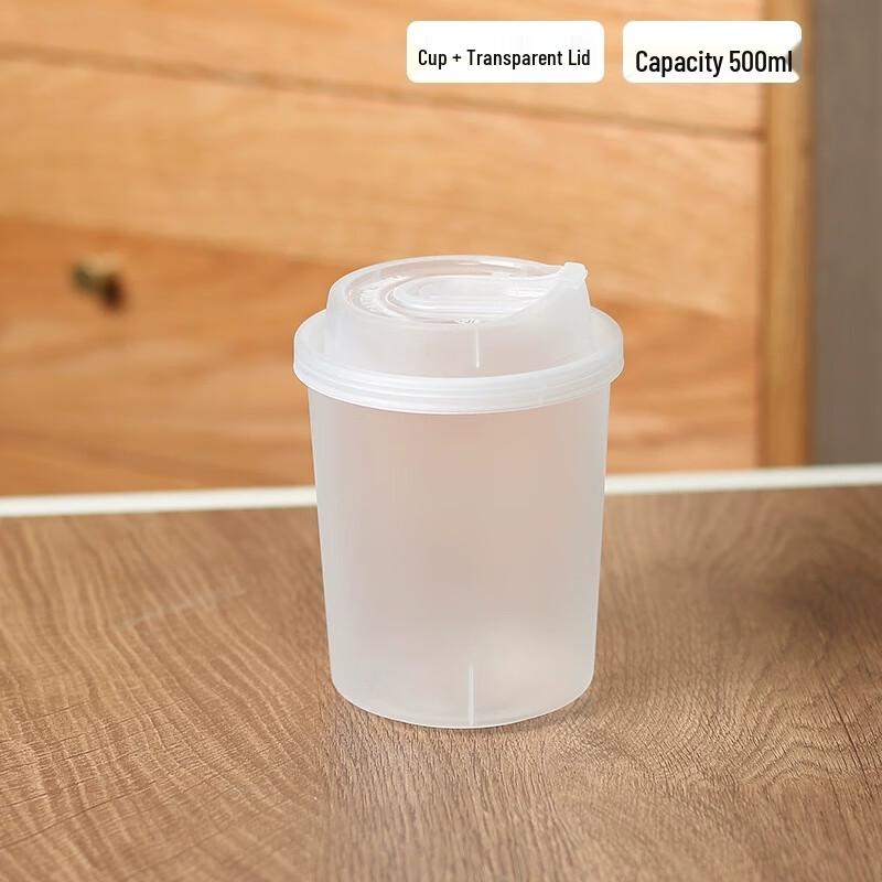 

Changbaosen 500ml Disposable Drink Cups with U-Lids, 50-Pack