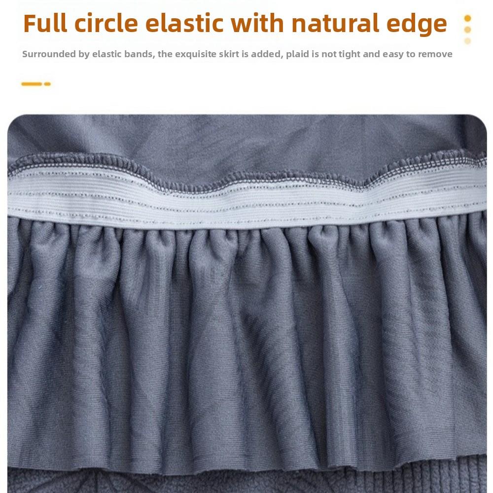 New Elastic Stretch Jacquard Chair Cushion Cover Dustproof Solid Color Curved Chair Cover Waterproof Chair Protectors Household
