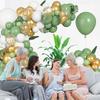 Green Jungle Safari Theme Balloons Garland Sage Green White Gold Confetti Ballon Arch Kit Home Birthday Party Wedding Decoration
