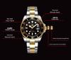 Men's Green Submariner Quartz Sport Watch, Steel Band, Date Feature, Luminous, Waterproof, Student, Rotating Bezel.