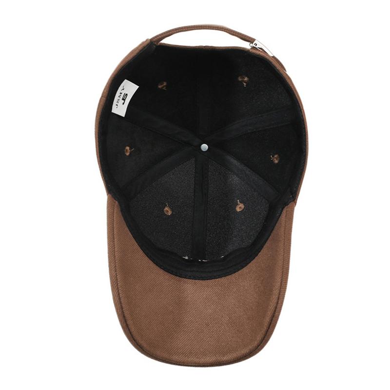 Embroidered Letter Cap Autumn Winter Men's Velvet Warm Baseball Cap Women's Sun Hat