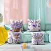 4pcs Purple Lavender Single-Sided Printed Throw Pillow Covers for Sofa, Insert Not Included