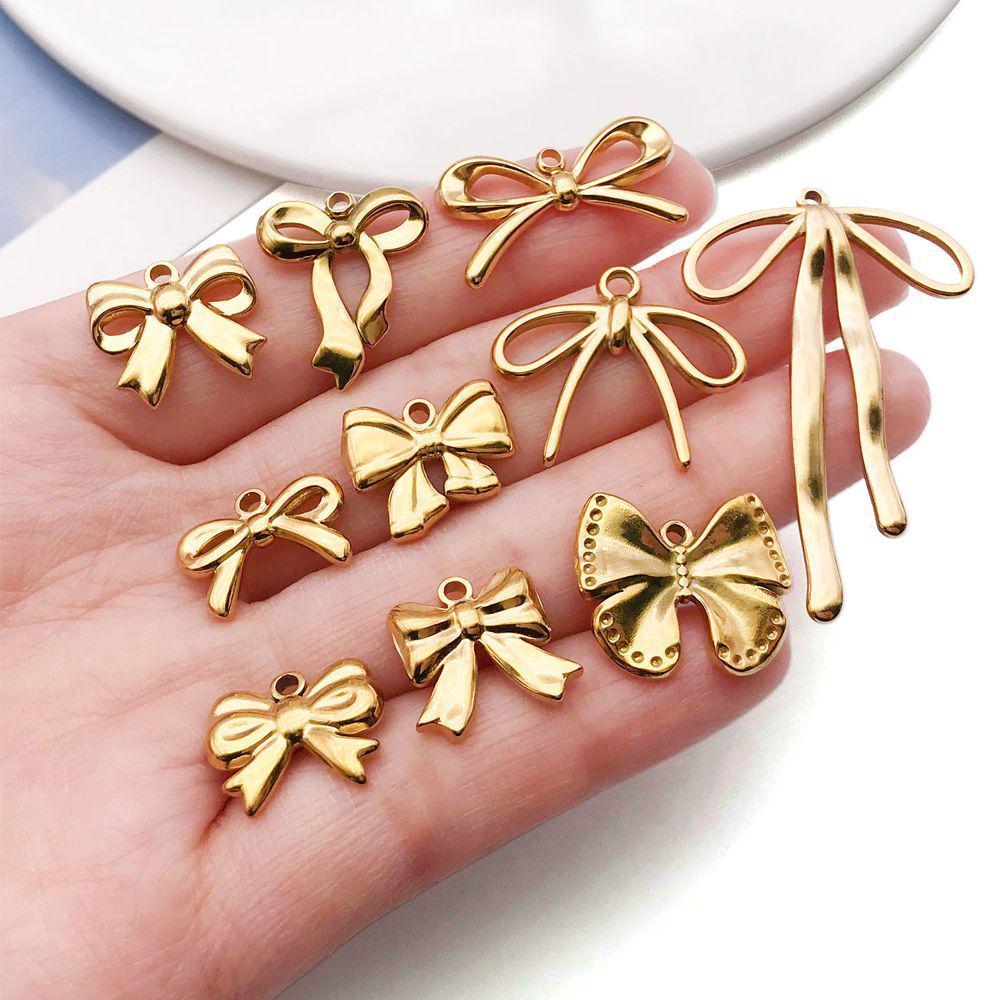 Stainless Steel Bow Pendant Charm for DIY Jewelry Bracelet/Necklace