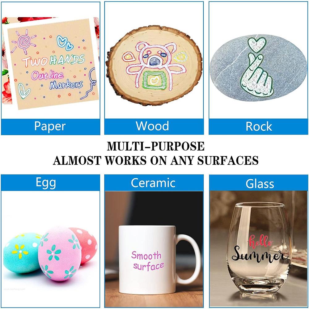 Doppellinien-Umriss-Metallic-Highlighter-Stifte Super-Zickzack-Doppellinien-Stifte Magische Glitzer-Zeichenstifte zum Malen