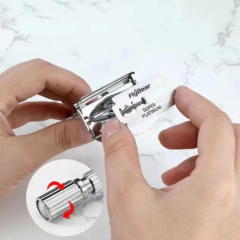 Double Edge Beard Hair Shaver Men'sTraditional Classic Beard Razor Shaver Safety Razor for Barber Styling Accessories