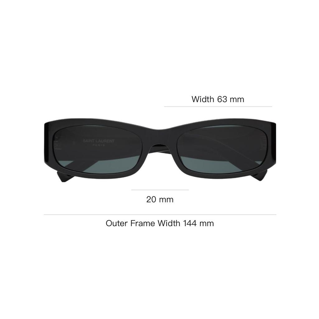 Saint Laurent Wide Leg Design Acetate Rectangular Sunglasses Women sunglasses Black SLM152F-001