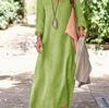 2026 Spring/Summer Women's Artistic V-Neck Loose Hem Dress - European-American Style