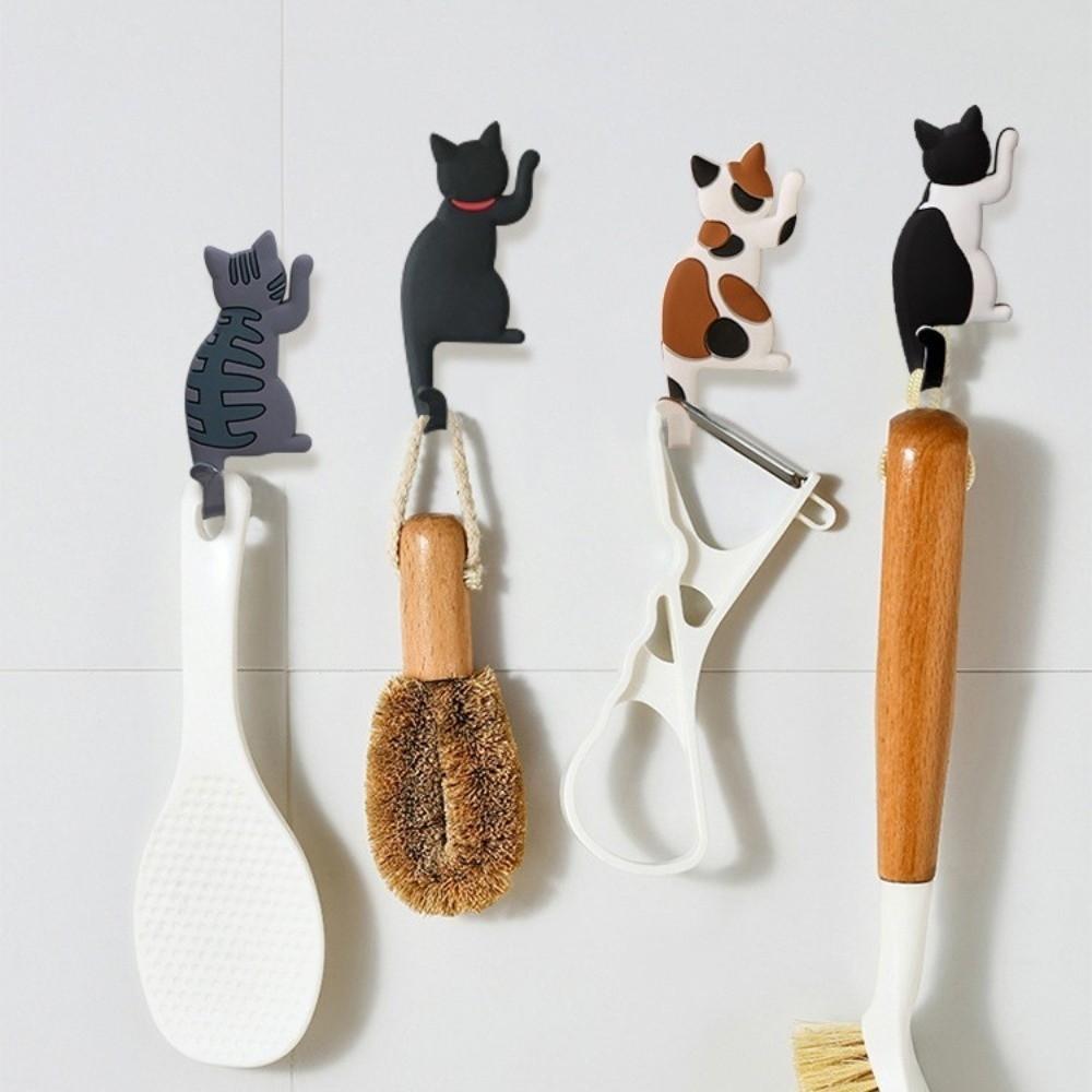 Creative Removable Cat Tail Refrigerator Hooks Cartoon Cat Furniture Decorations Strong Magnetic Hook Fridge Magnet Hook Home