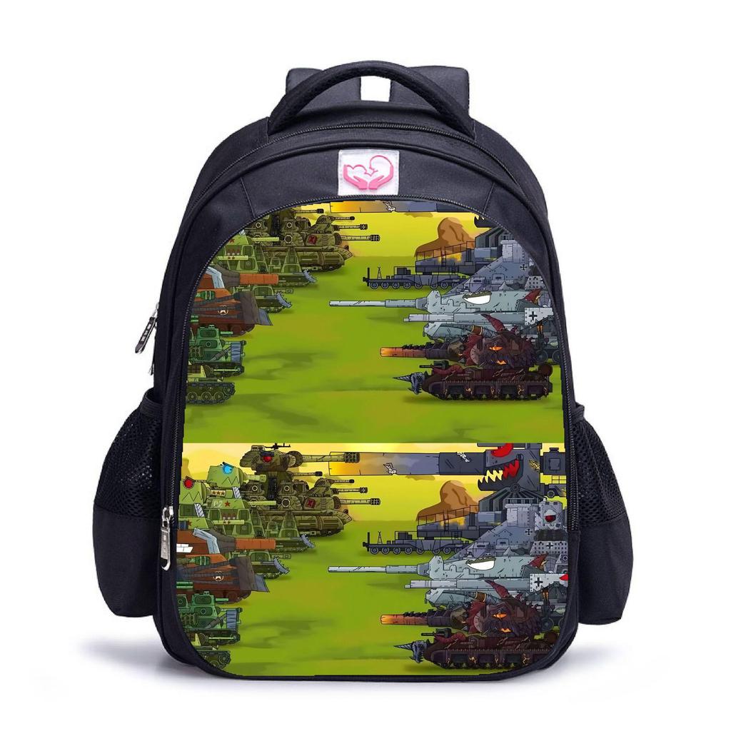 World of Tanks Schoolbag: Kids' Large Capacity Casual Backpack in Three Sizes