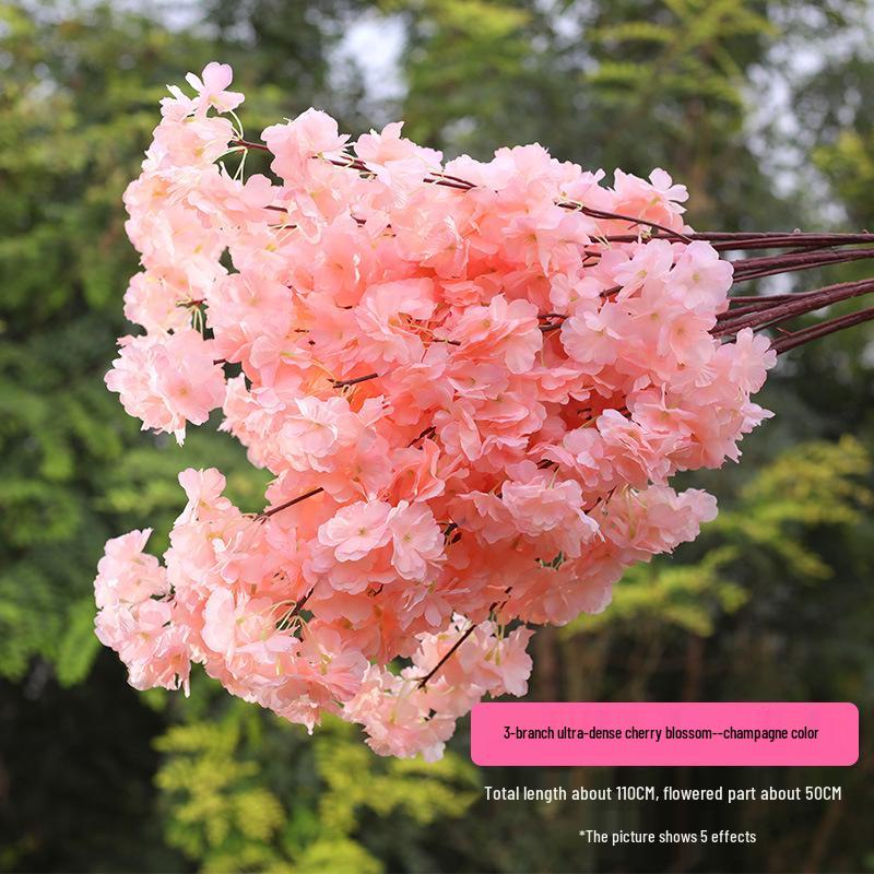 Silk Cherry Blossom Branch Artificial Vine: Floral Decoration for Weddings and Indoor Spaces