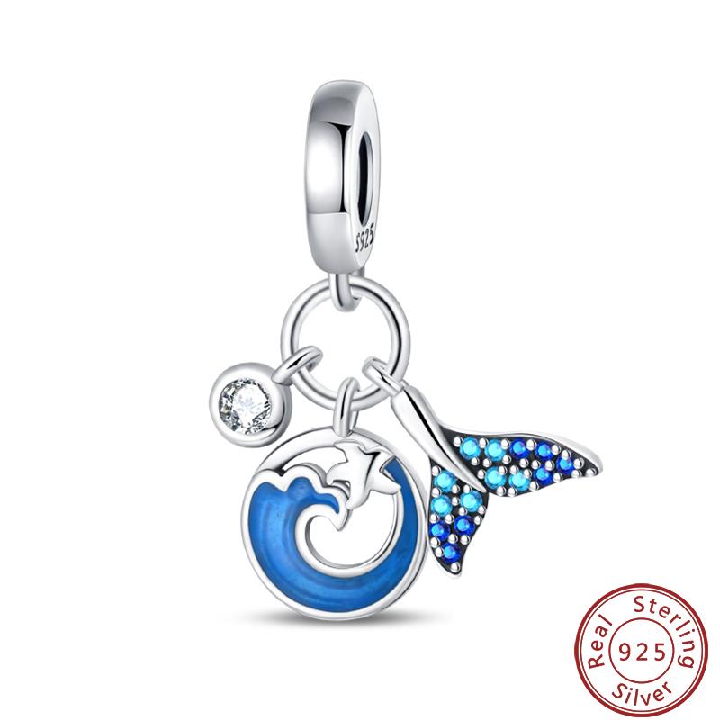 Luminous Ocean Series Copper Dolphin Turtle Octopus Charms Beads 3Mm Diy Fine Jewelry Gifts Making