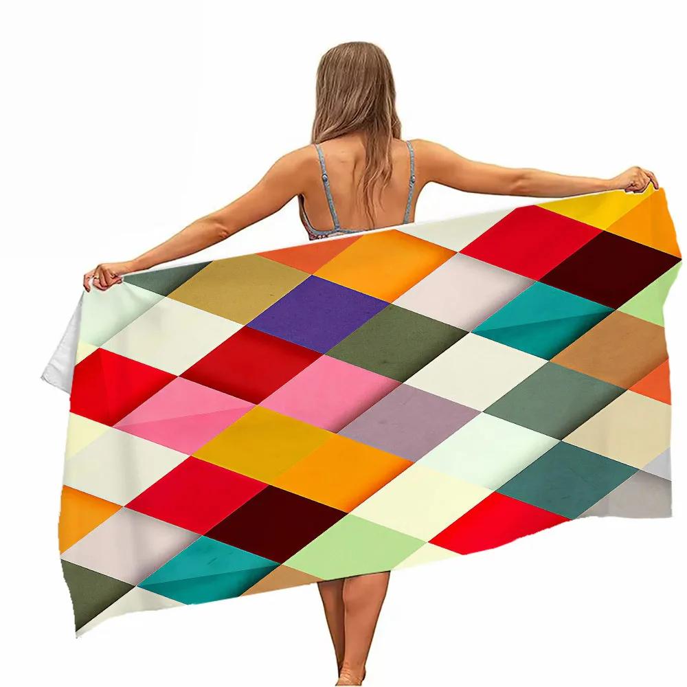 Mandala Pattern Microfiber Beach Towel - Soft, Absorbent, Quick-drying - Perfect for Swimming, Camping and Bathing