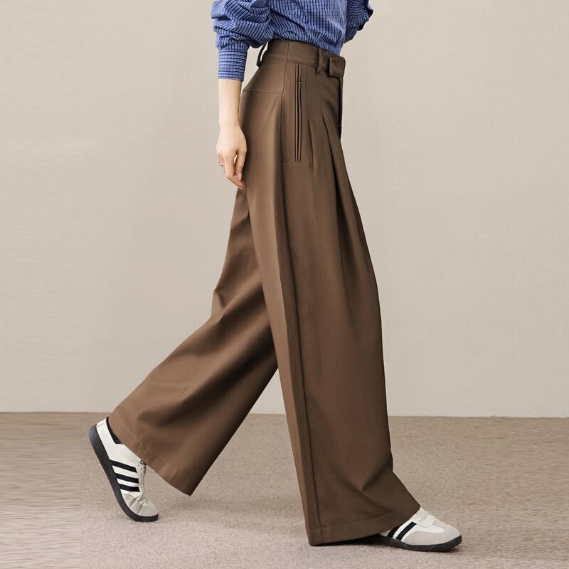 Women s High-Waist Pleated Wide-Leg Trousers M