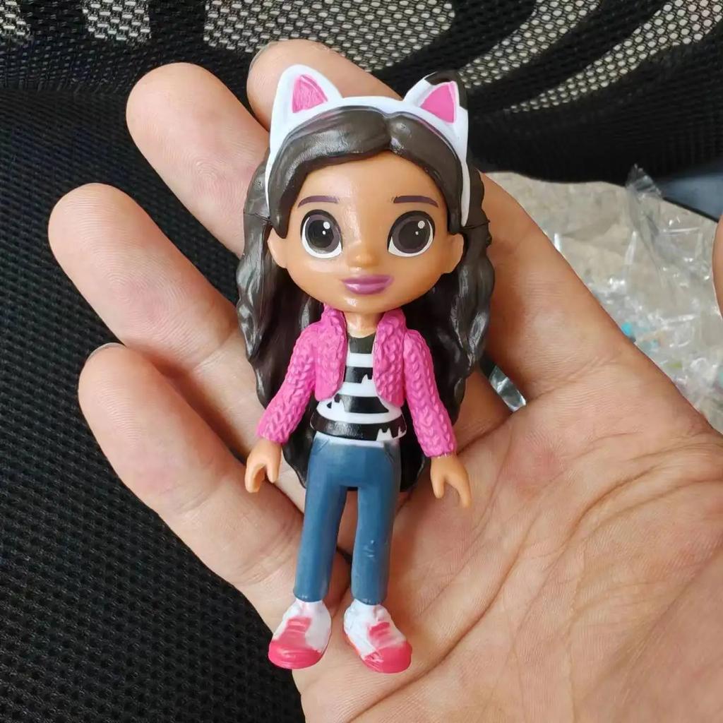 13 piezas/set PVC Figura de Juguete Casa de Muñecas Gabby Animales de Peluche de Dibujos Animados Coche Sonriente Gato Abrazando Muñecas Niña Gaby Regalos de Cumpleaños para Niños
