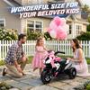 Kids Electric Motorcycle, 6V Ride on Motorcycle with 3 Wheels, LED Headlight, Music, Horn for Boys Girls 3-5 Years, Pink