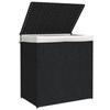 VidaXL Laundry Basket with 2 Sections Black 53x35x57 Cm Woven Resin 372037