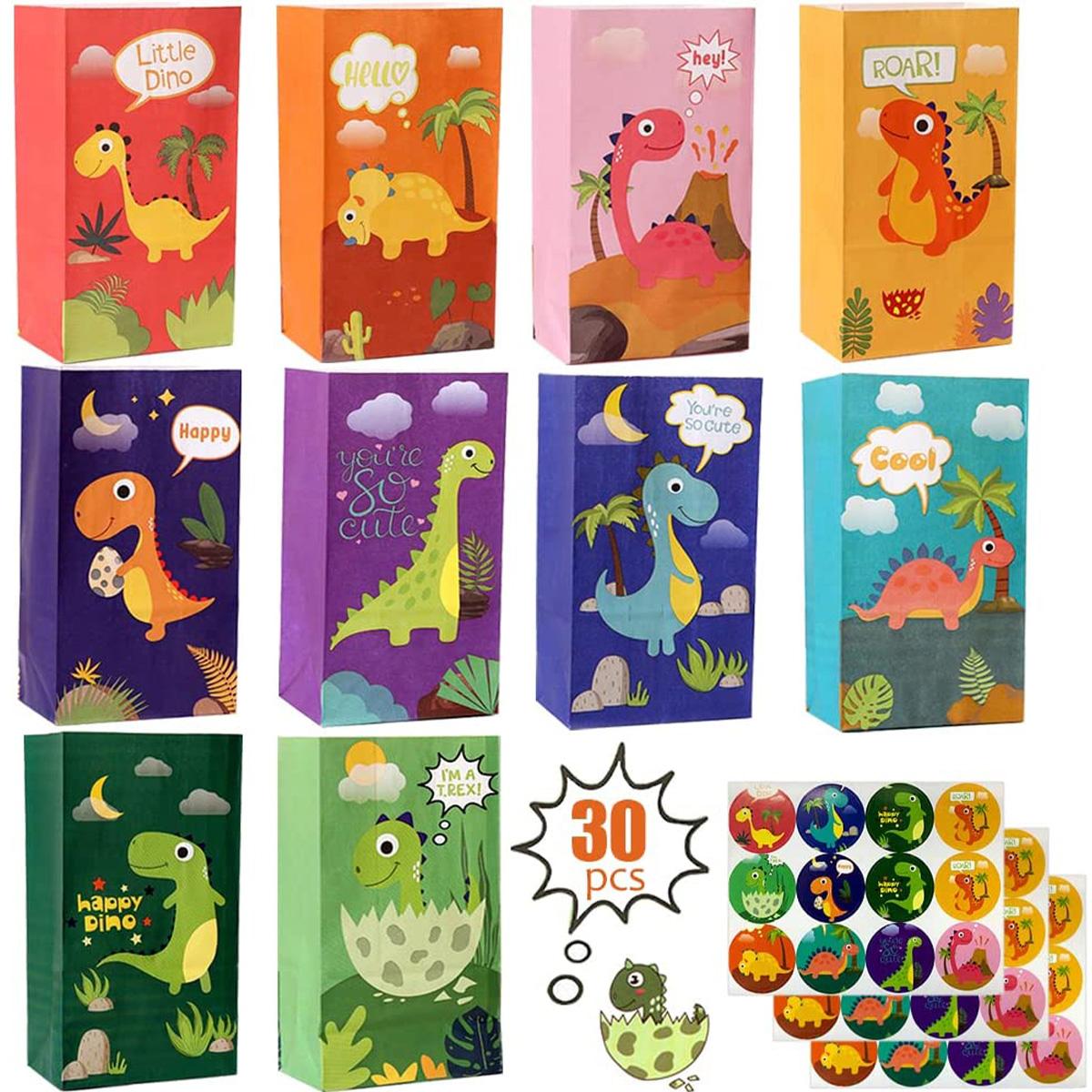 

30 шт. Святковий подарунковий пакет з ручкою Динозавр Цукерки Сумка для покупок Різдво День святого Валентина Весільний подарунок Кольорові паперові пакети Other