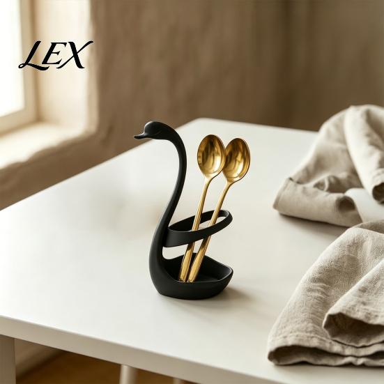 Compact Multi-use Organizer 3D Printed Elegant Swan Storage Rack with Ventilation And Draining Base, Base Multi-Purpose Toothbrush Holder Pen Cutlery