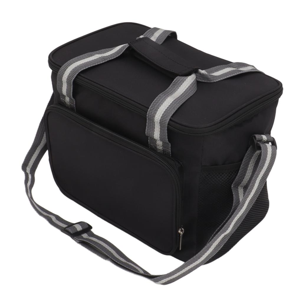 Lunch Bag Black 15L Collapsible Adjustable Strap Leakproof Handle Insulated Lunch Bag for Camping