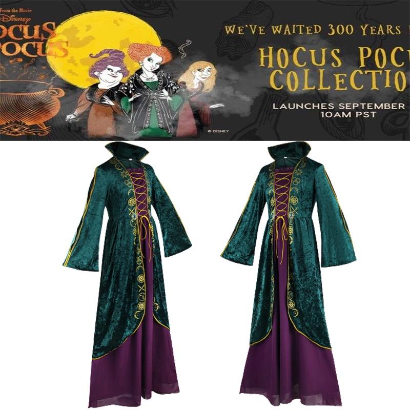 Hocus Winifred Pocus Sanderson Cosplay Dress Halloween Medieval Stage Costumes