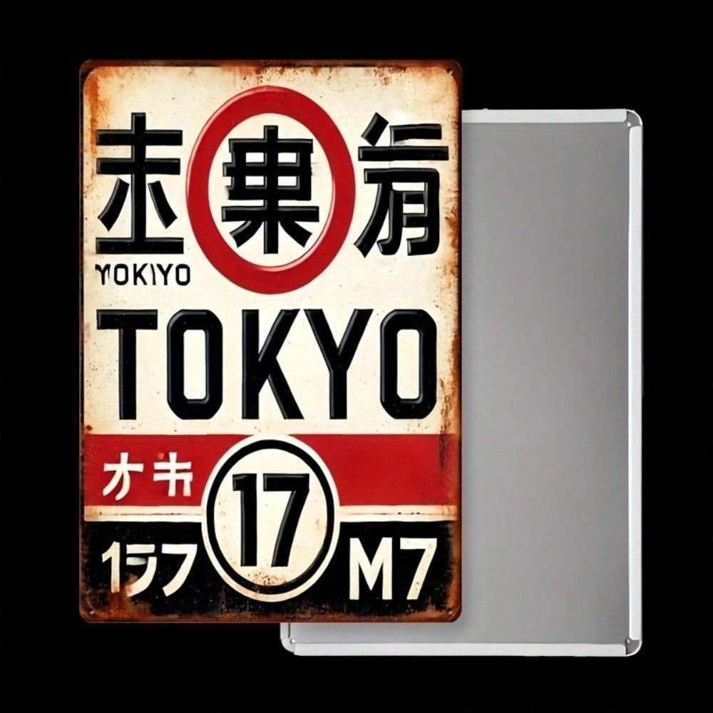 Vintage Tokyo Metro Blechmetallschild Wanddekoration 8x12 Zoll Industrielles Heimbar Kunst
