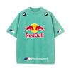 XHBM Estate Tuta da Corsa F1 Red Bull Manica Corta T-shirt Lavaggio Vintage Girocollo