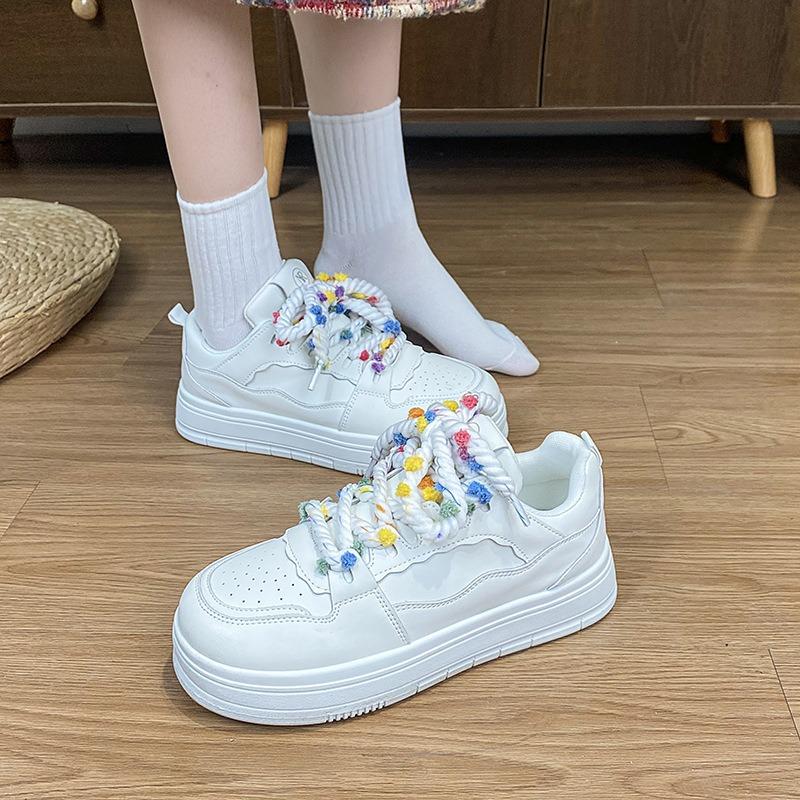 Ankola shoes dopamine cute girl trend casual versatile bread shoes white shoes board shoes