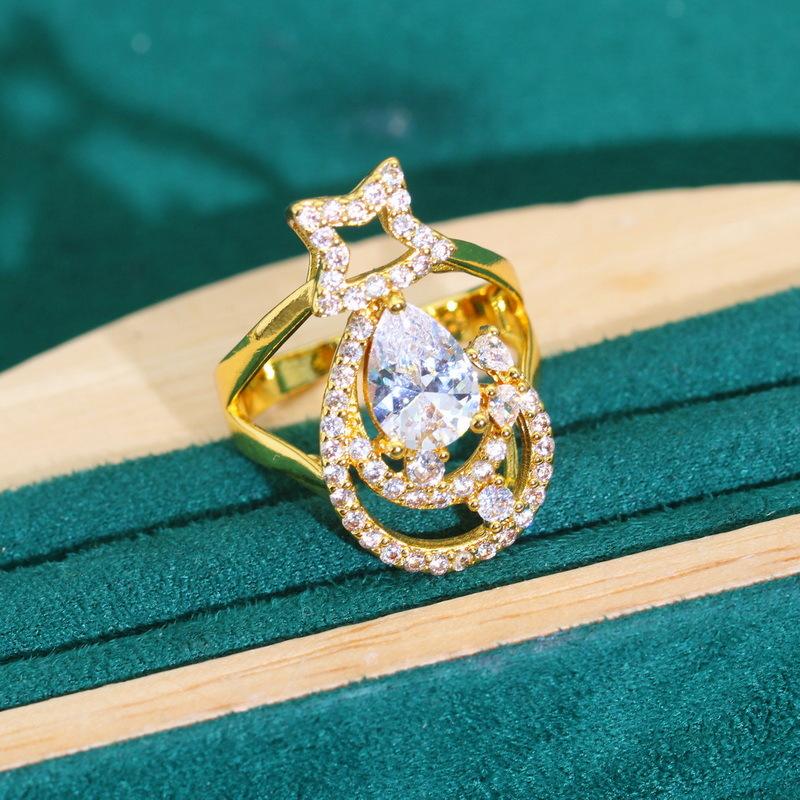 European and N Jewelry High Grade Zircon Bracelet Necklace Earrings Gold-plated Jewelry Set