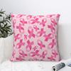 Breast Cancer Awareness Month Square Pillow Case Ribbon Cushion Covers Vintage Polyester Decorative Pillowcase For Car 45X45Cm