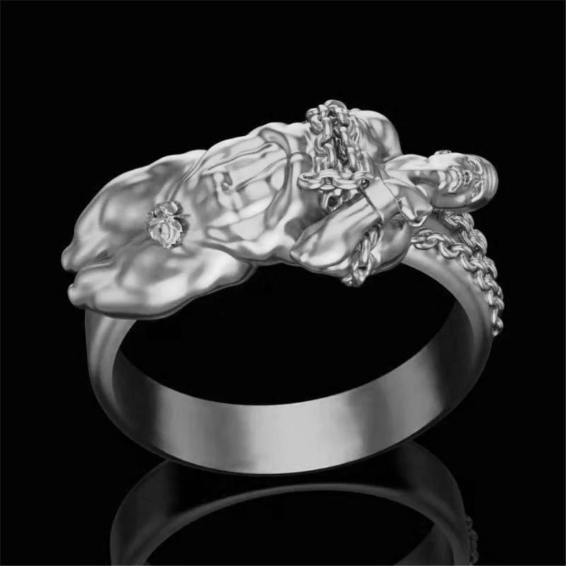 Popular Fashion Rings with Exquisite Creativity, Multi Person Couples' Palm Sized Beauties, Exaggerated Series of Character Rings