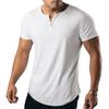 Manatsulife Short Sleeve Henley Raglan Round Solid Perfect for DT05 Men's T-Shirt, Neck, Sleeves, Button-Down, Neck, Layered, Color, Commuting, Golf,
